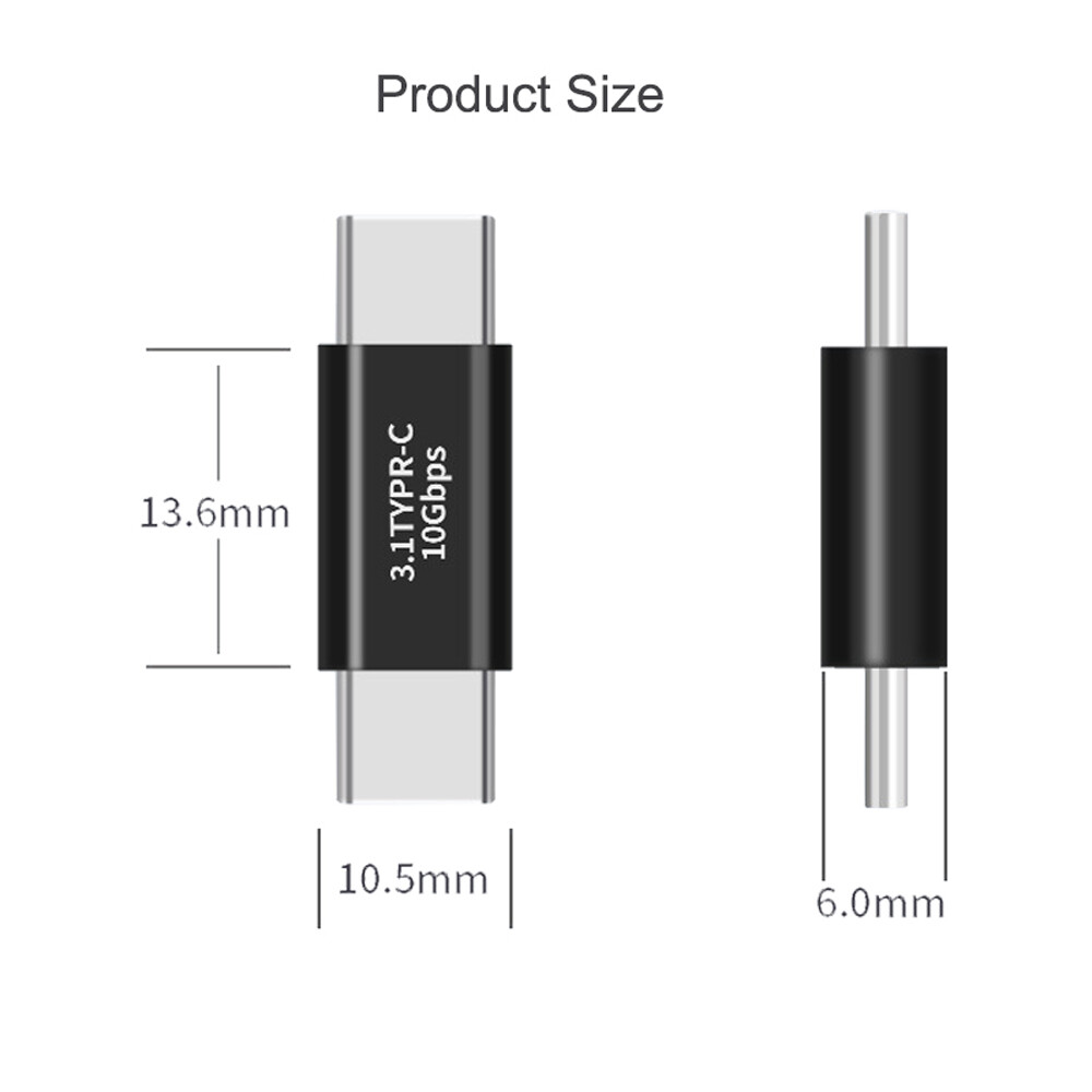 2-Pack USB C to USB C Adapter Converter 100W 10Gbps For Laptop Tablet Phone
