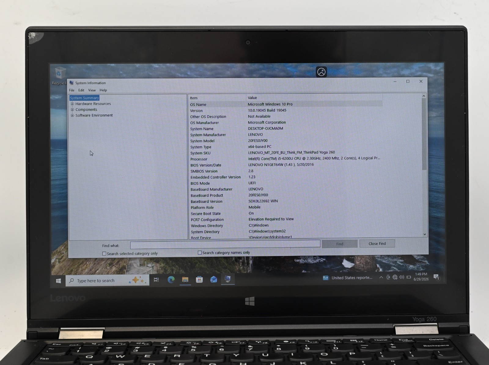 Lenovo Thinkpad Yoga 260(2in1) i5-6200u 2.3GHz 8GB RAM 128GB SSD-Touch-BH: 44.6%