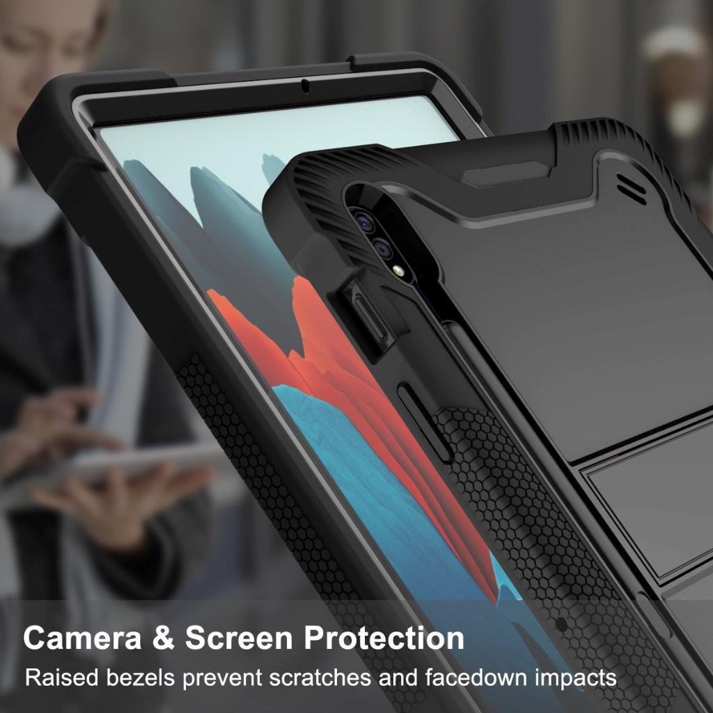 For T-Mobile Revvl Tab 2 Shockproof Heavy Duty Armor Rubber Stand Case Cover