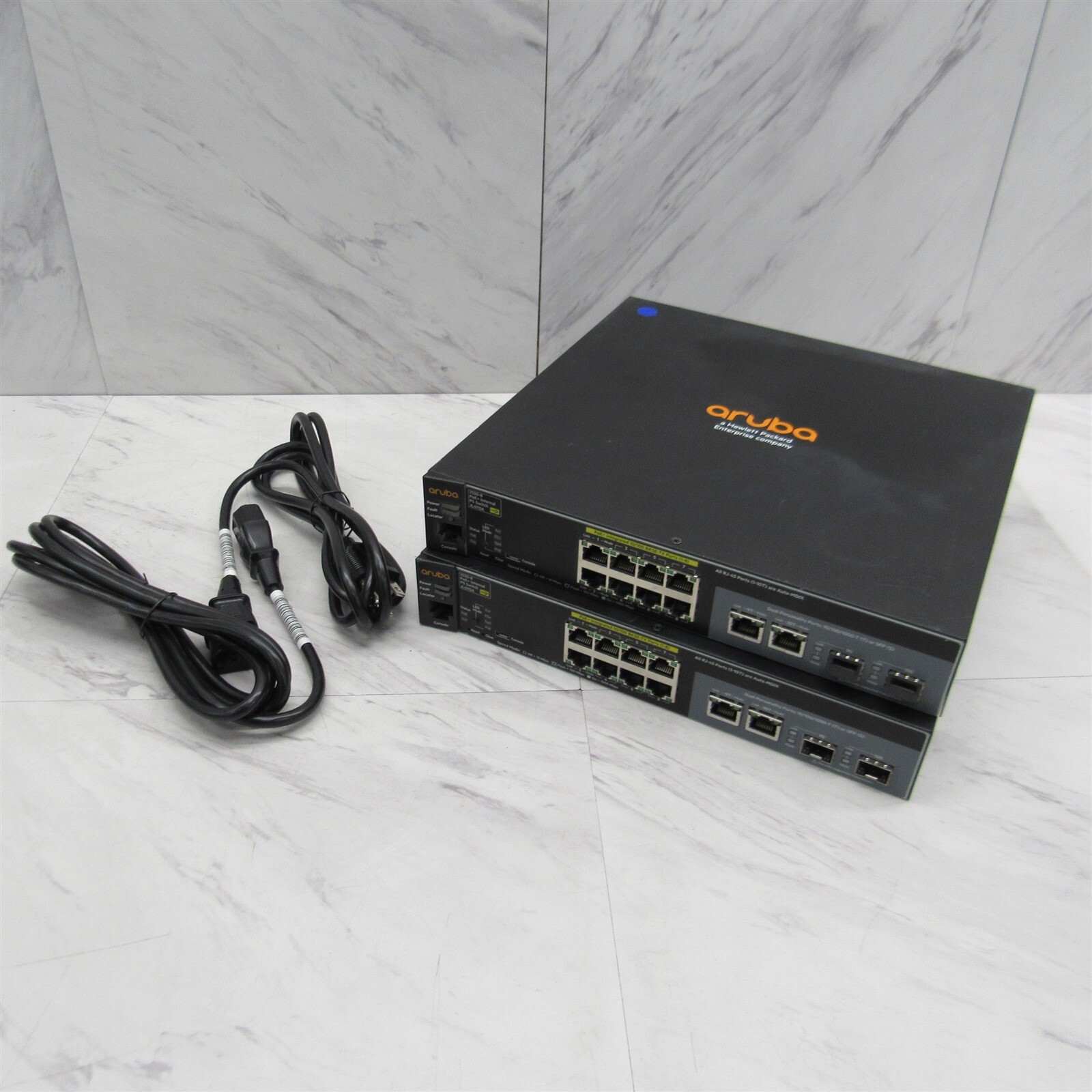 2 LOT – HP ARUBA 2530-8 PoE+ 8-Port Fully Managed Ethernet Network Switch JL070A