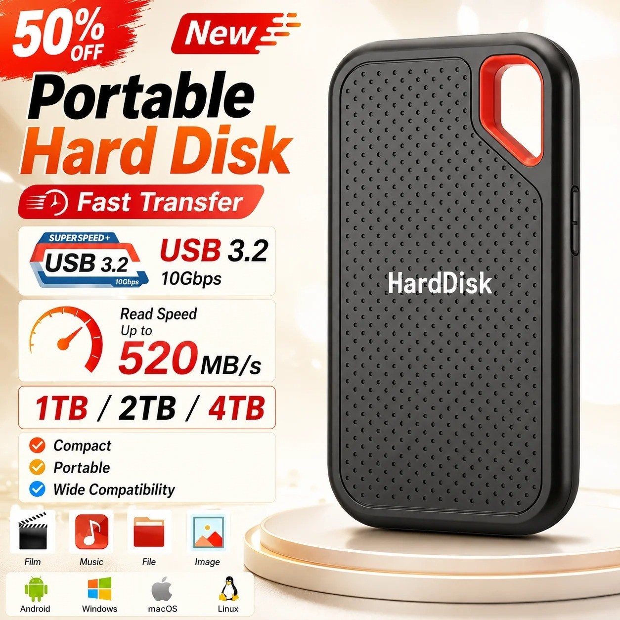 external hard drive 128TB High Speed Capacity Solid State Usb3.2 Laptop Mac,PC
