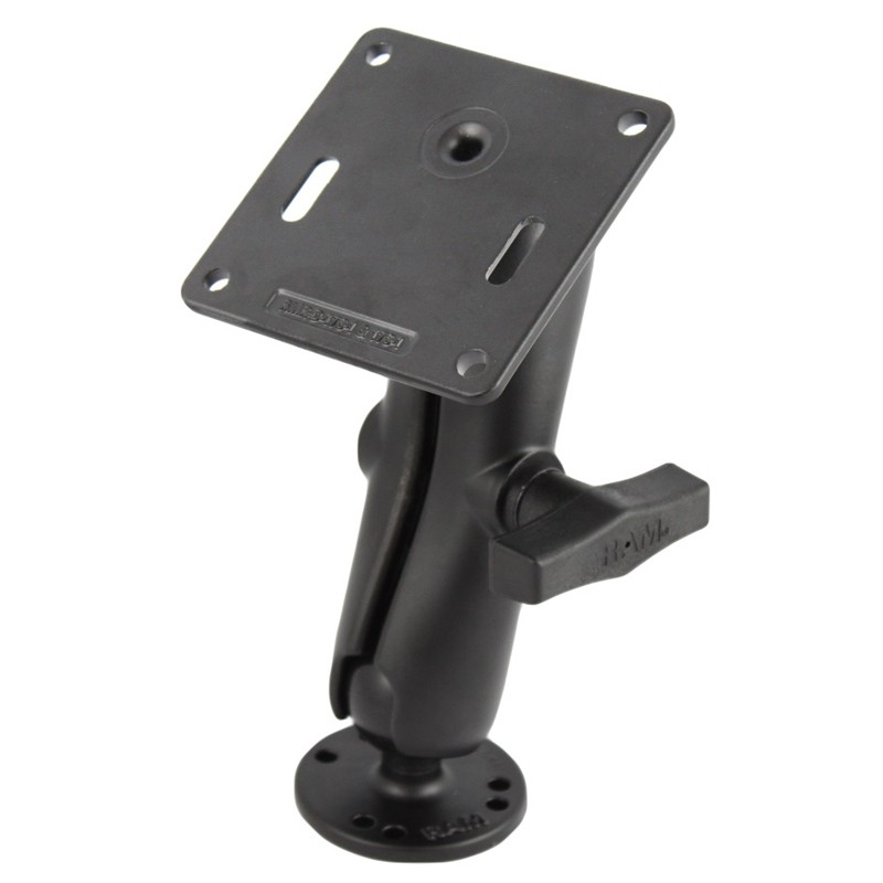RAM 1.5″ Ball Mount with Round Base, Socket Arm & Square 75mm X 75mm VESA Plate