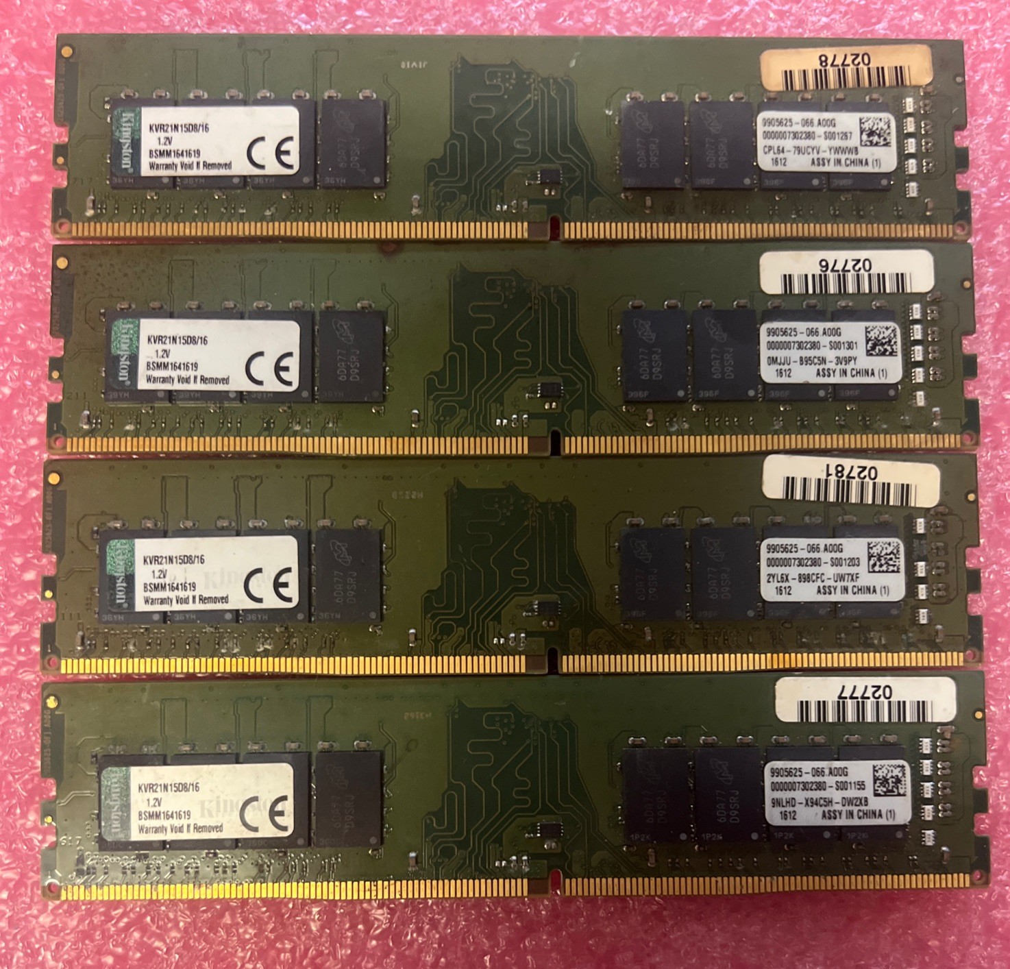 Kingston PC4 64GB (4x16GB) DDR4 2133MHz Desktop Memory KVR21N15D8/16