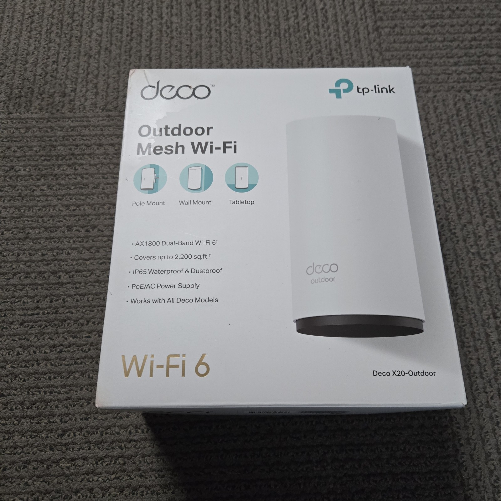 TP-Link Deco X20-Outdoor AX1800 Dual-Band Wi-Fi 6 Outdoor Mesh WiFi Extender
