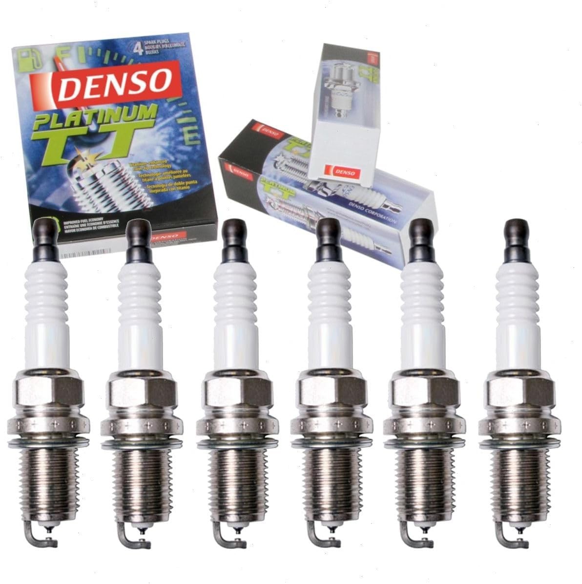 6 Pc DENSO Platinum TT Spark Plugs Compatible with Honda Odyssey 3.5L V6 1999-20