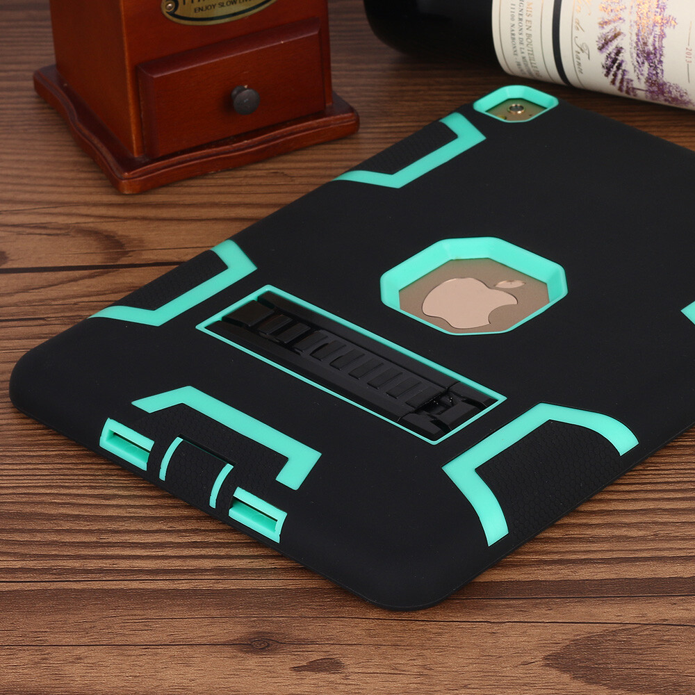 For iPad Air 2/1st Gen 9.7″ Case Hybrid Rugged Shockproof Heavy Duty Stand Cover