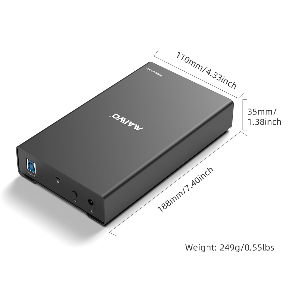 MAIWO External Hard Drive Enclosure for 2.5 3.5 Inch SATA HDD/SSD, USB 3.0 Ha…