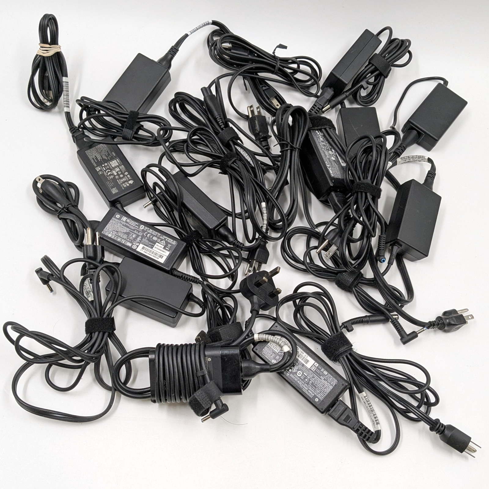 Assorted HP Laptop Charging Cords & Cables Lot of 12