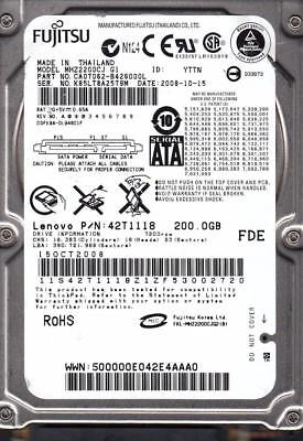 Fujitsu MHZ2200CJ G1 p/n: CA07062-B426000L pn: 42T1118 200GB SATA A23-23