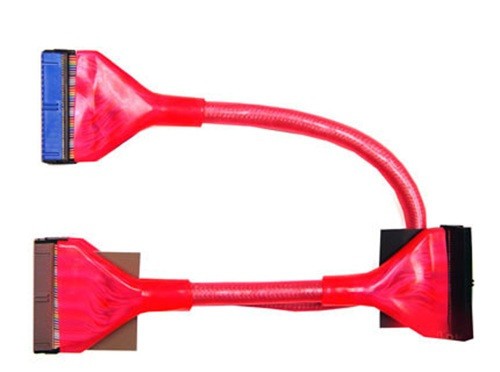 18″ UV Red IDE ATA 100/133 Round Dual Device Hard Drive CD-ROM Cable