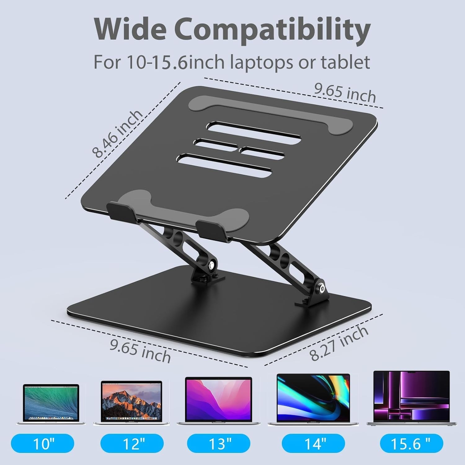 Adjustable Laptop Stand for Desk, Metal Foldable Laptop Riser Holder, Portable D