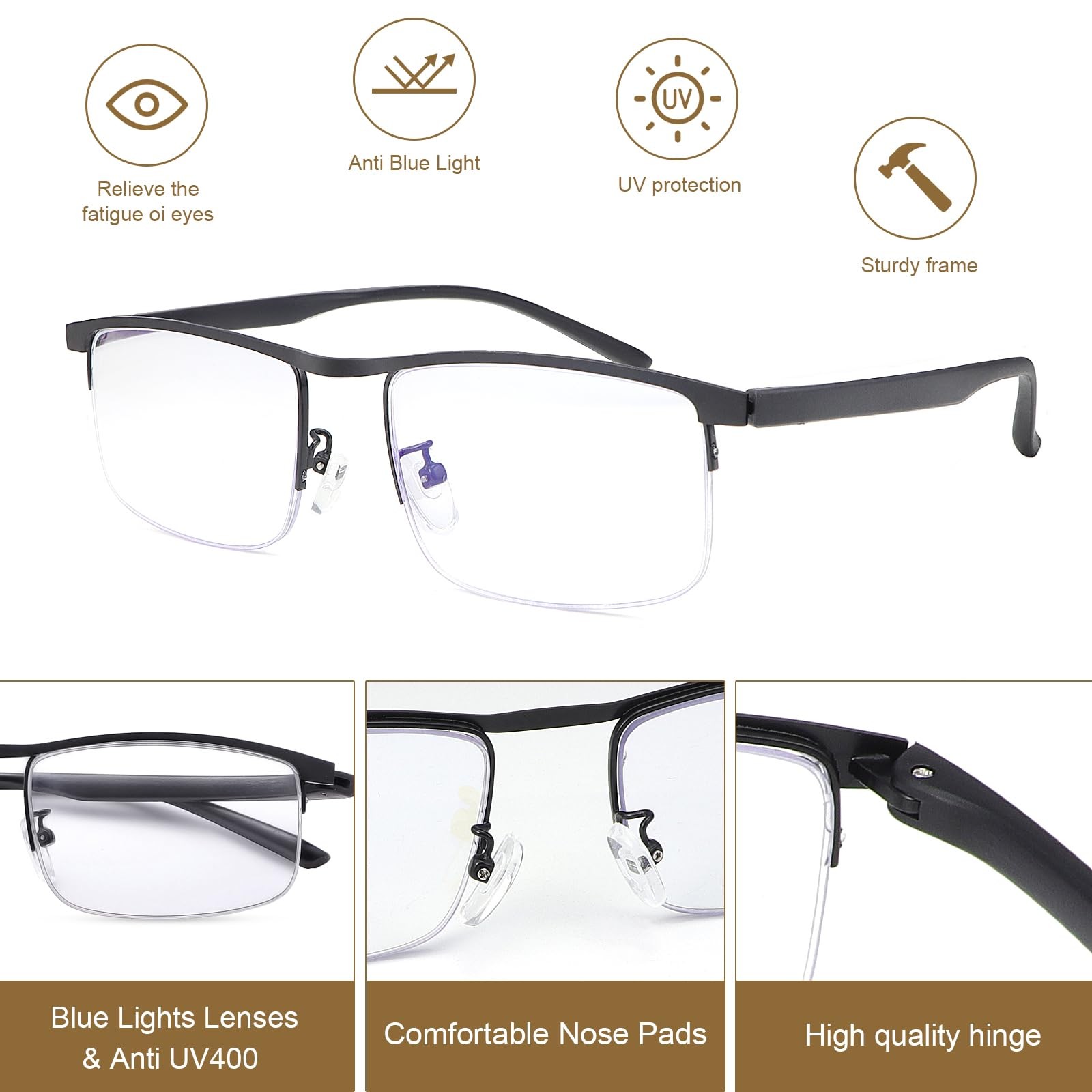 Photochromic Sunglasses Blue Light Blocking Glasses for Men and Women Day Nig…