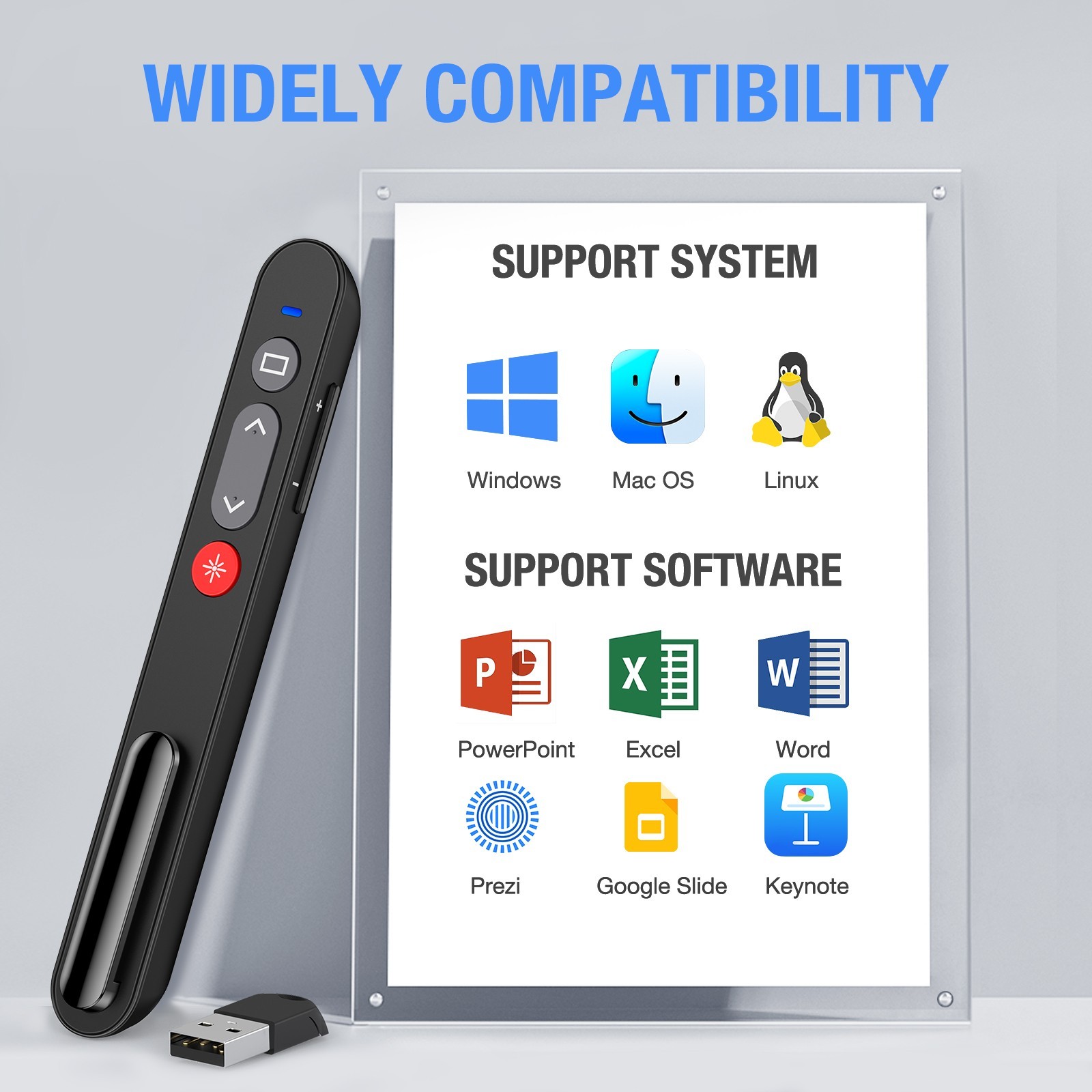 Presentation Cicker Wireless Presenter Remote PowerPointer Clicker Laser Pointer