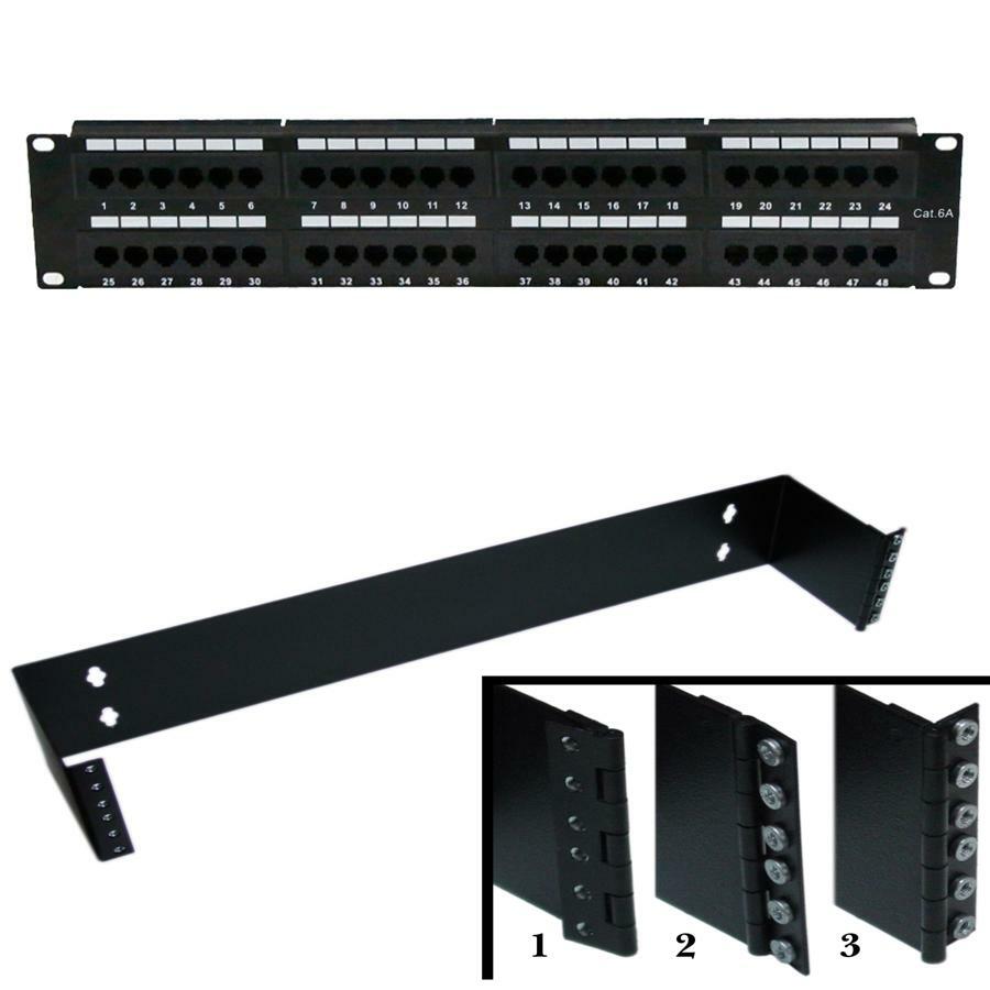 2U Networking Rackmount 48 port Cat6a Patch Panel, 110 Type 2U Bracket Included