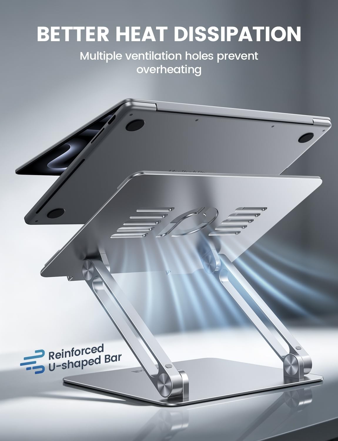 Lamicall Adjustable Laptop Stand, Portable Laptop Riser, Aluminum Laptop Stan