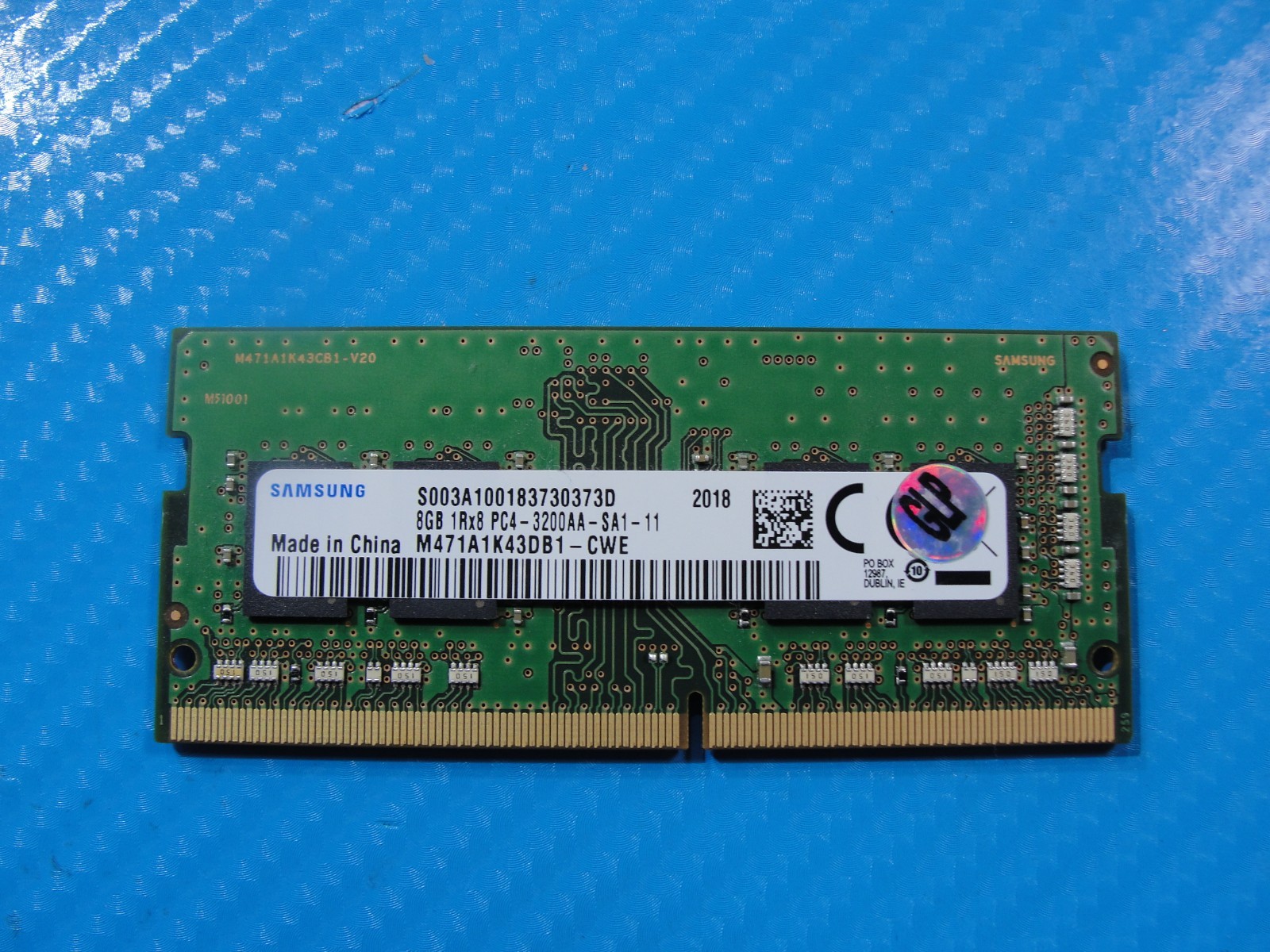Dell 5501 Samsung 8GB 1Rx8 PC4-3200AA Memory RAM SO-DIMM M471A1K43DB1-CWE