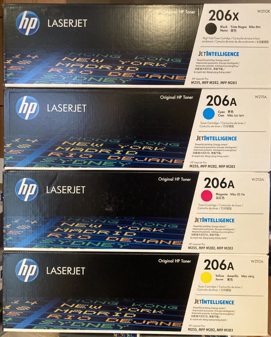 HP 206X Black High Yield, 206A Cyan/Magenta/Yellow Standard Yield Toner Set