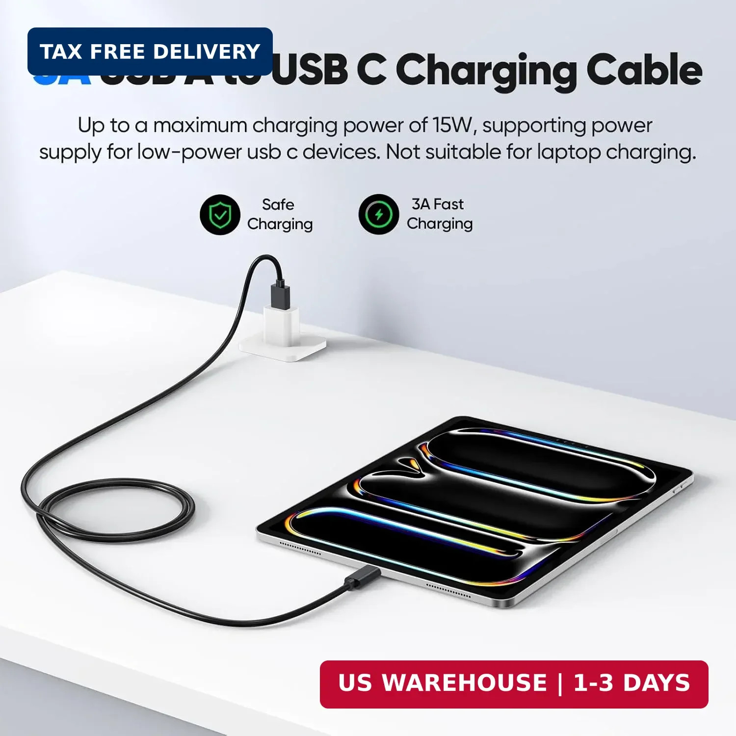 Data Transfer Cable USB to Type C 3ft 2 Pack, 10Gbps USB C 3.2 Gen 2 High Speed