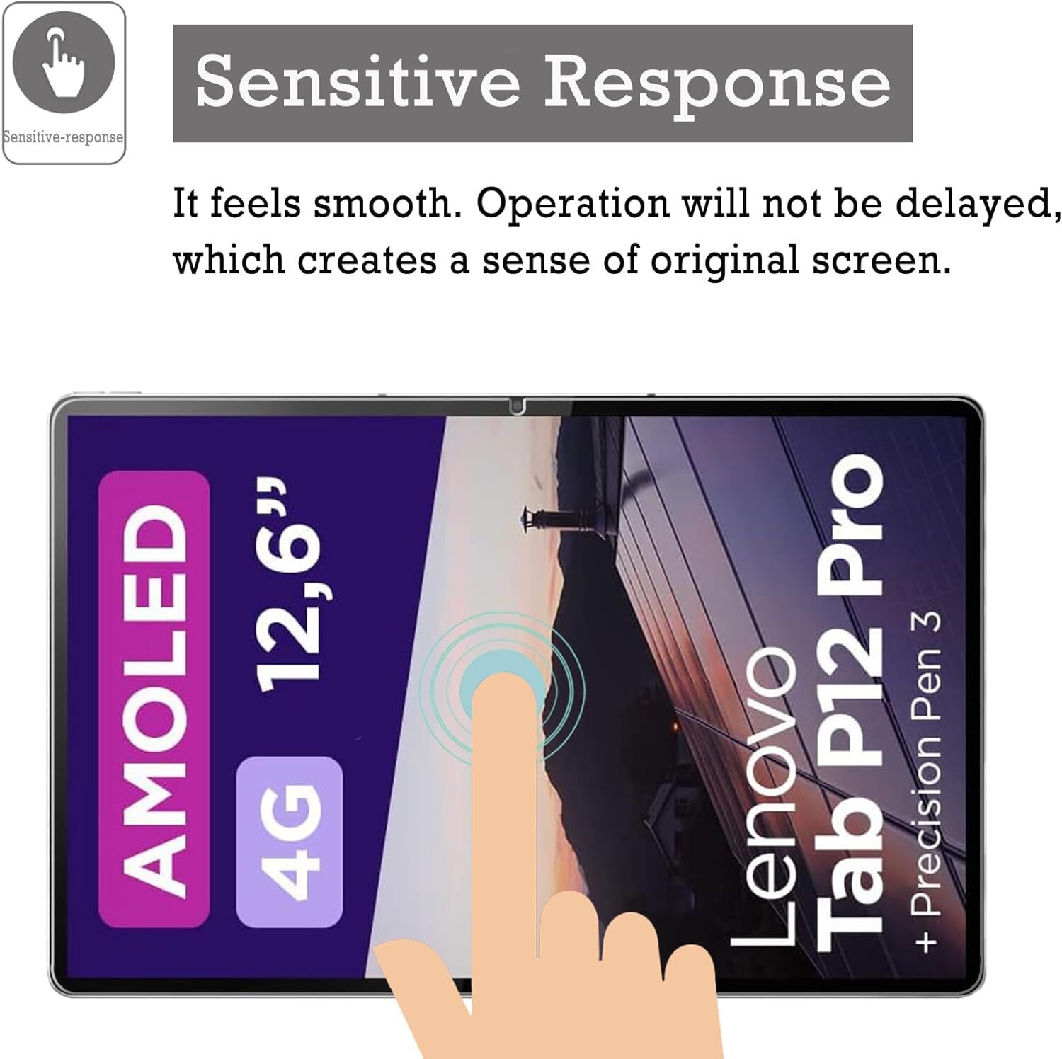 2 Pcs Lenovo Xiaoxin Pad Pro 12.6 in TB-Q706F/Z Screen Protector Tempered Glass