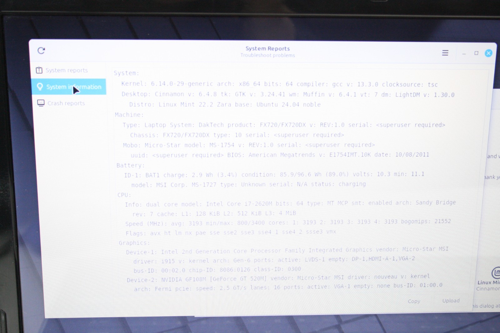 PlaidBook by DakTech FX720/720DX 17.4in iLaptop i7-2620M 8GB RAM 128GB SSD