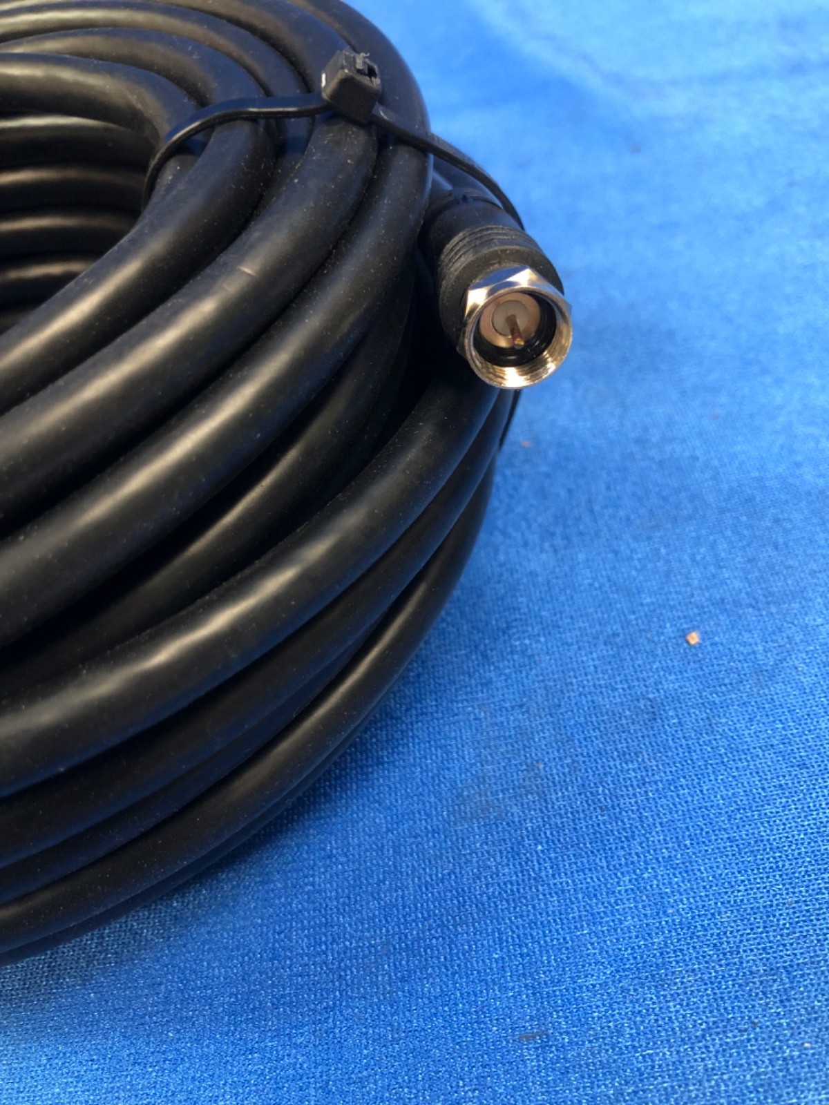 Commercial Electric Quad Shield RG6 Coaxial Cable 50 Ft Black In-Wall 18 AWG