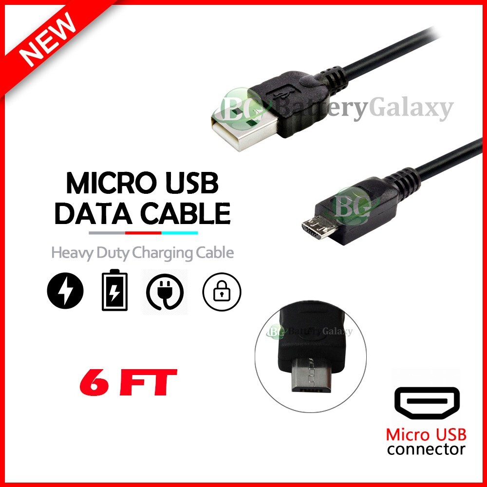 6ft Feet USB 2.0 A to Micro-USB B High Speed Cable M/M