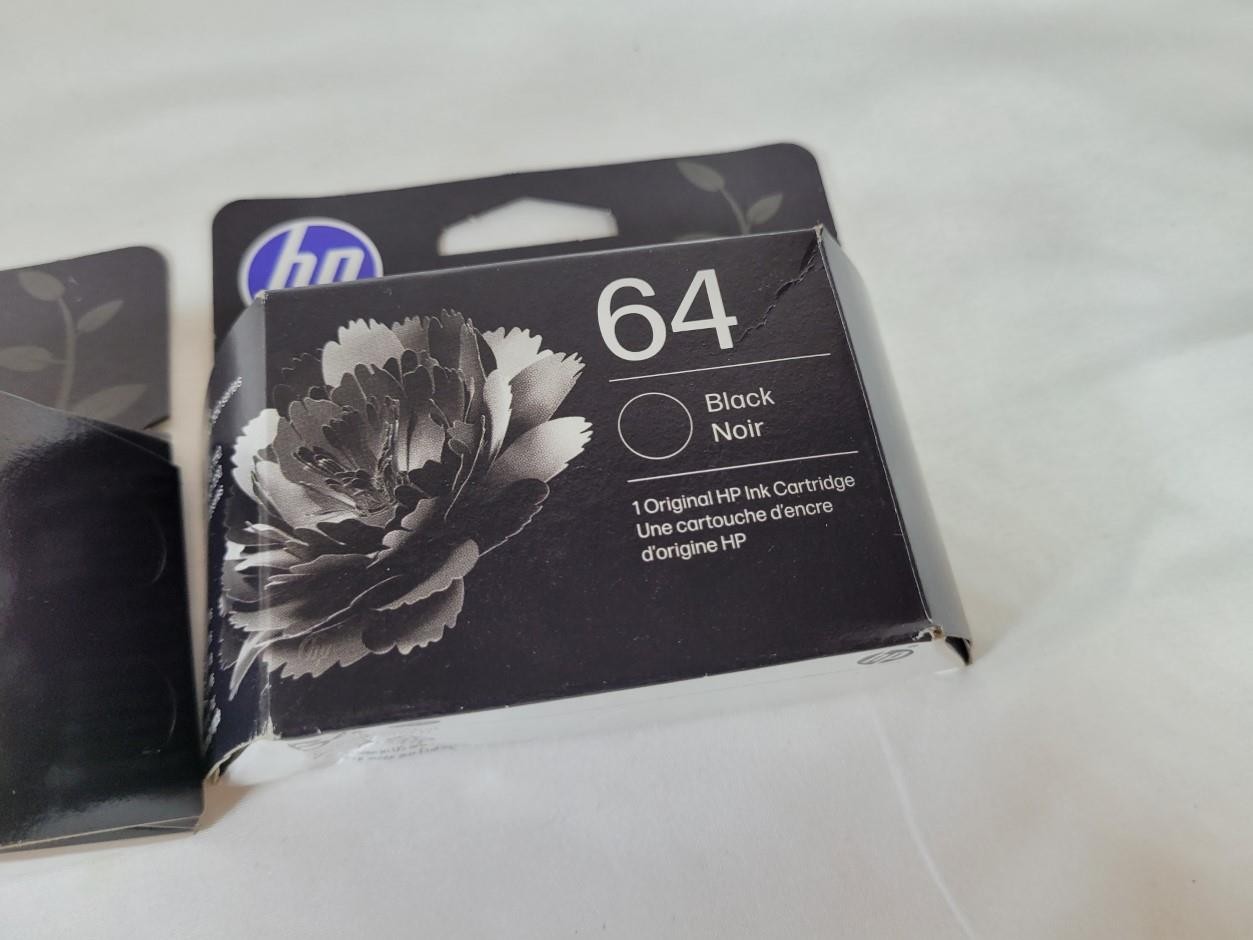 HP 64 Printer Ink BLACK Lot of 3 Boxes N9J90AN