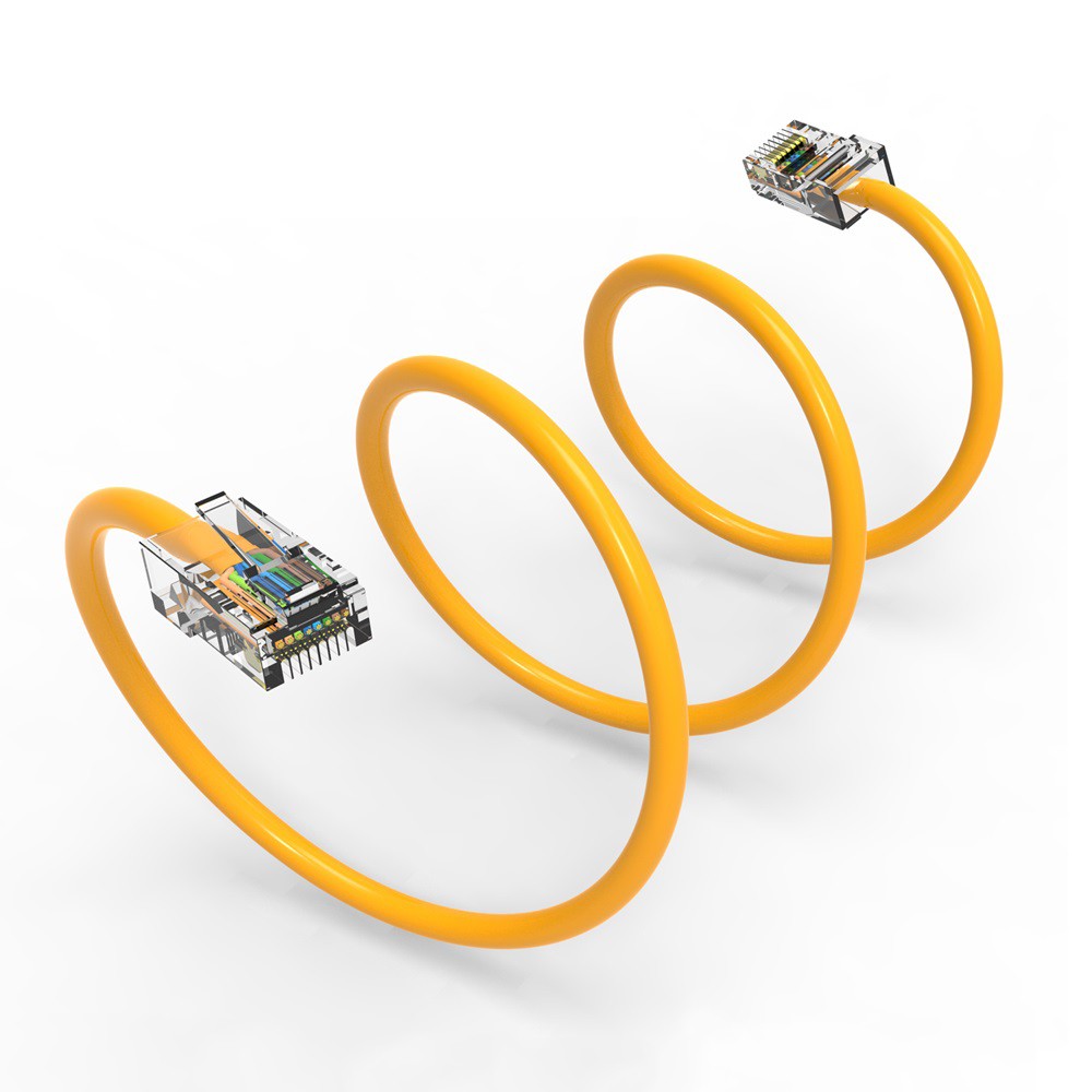 15 Pack of 8Ft CAT5E UTP Ethernet Network Non Booted Cable Yellow