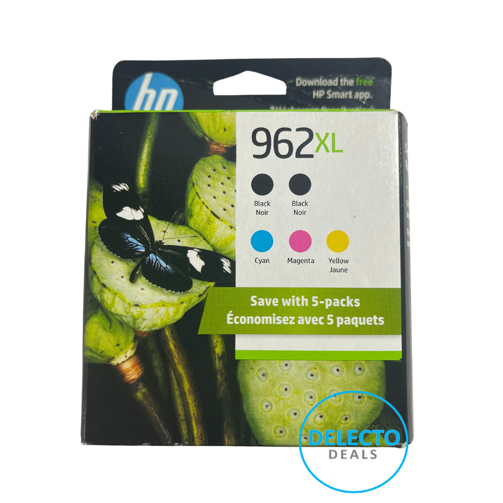 GENUINE 5-PACK HP 962XL BLACK & COLOR INK OFFICEJET PRO 9020 SEALED Box 2027