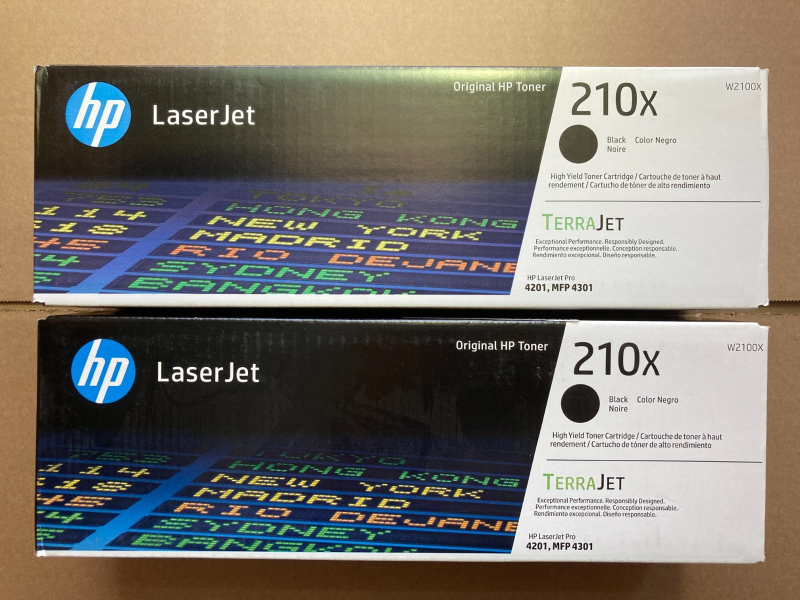 HP 210X Black High Yield Toner Cartridge (W2100X), Pack Of 2