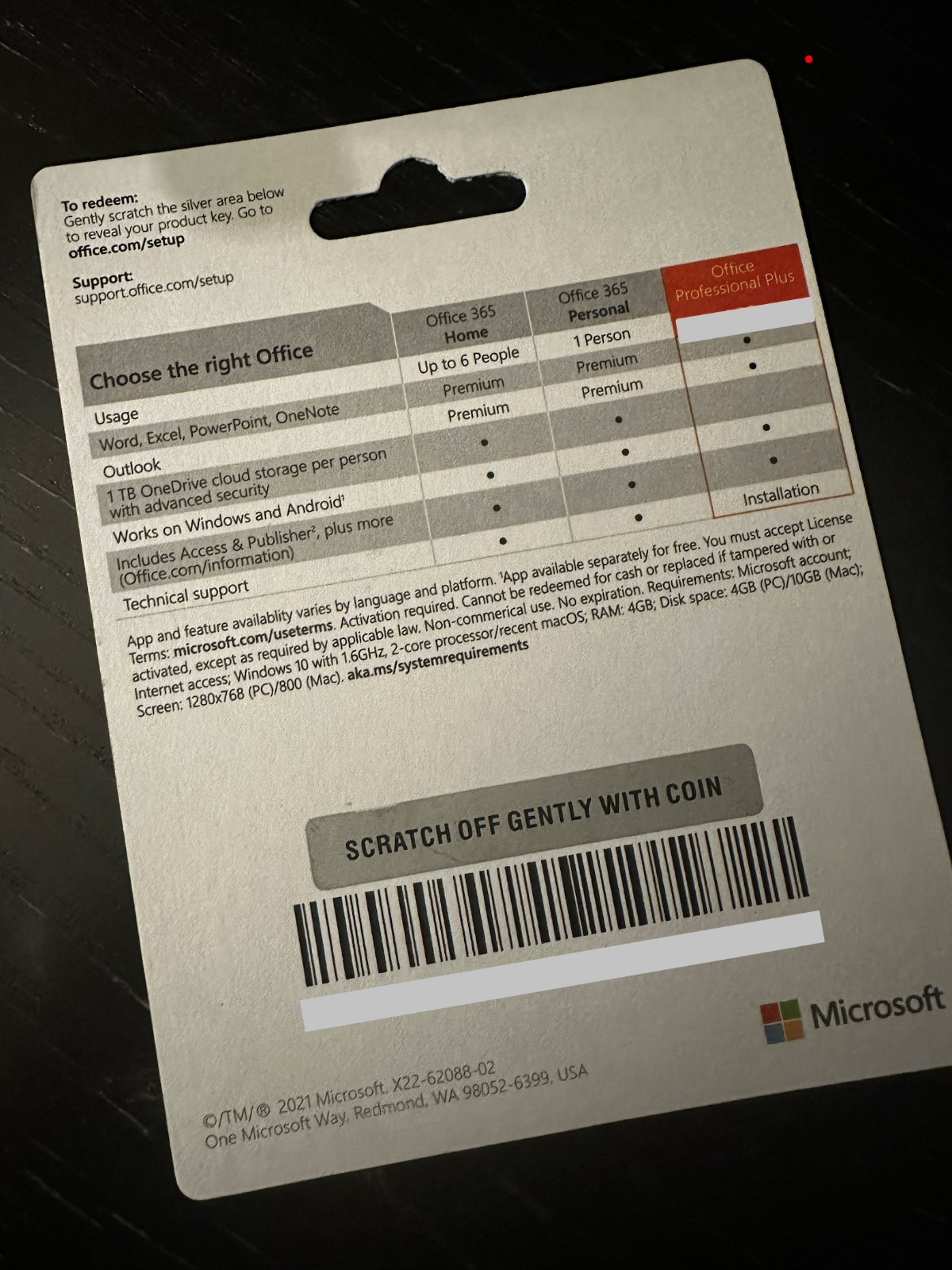 5 PCs Microsoft Office 2021 Professional Plus CARD New Sealed Retail Lifetime