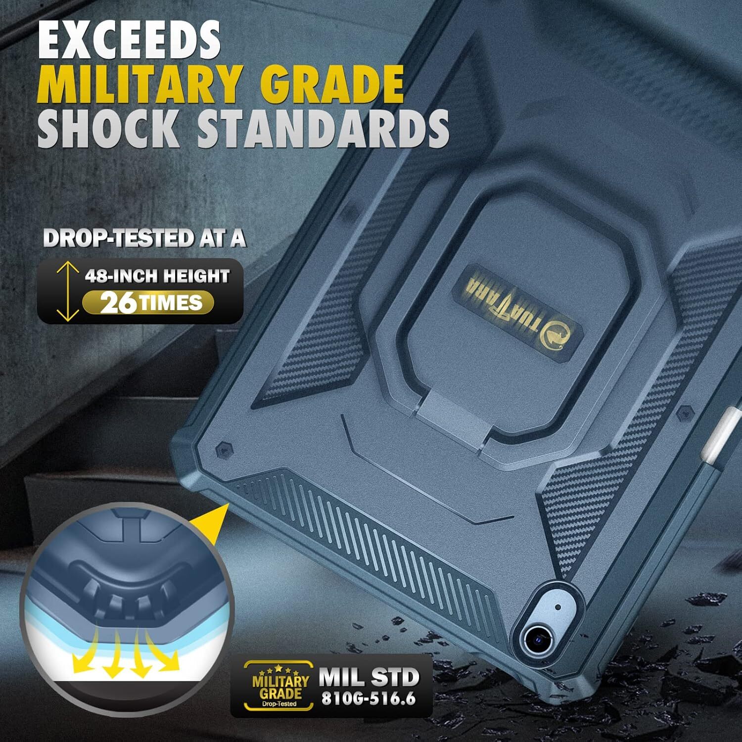 Case for iPad (A16) 11th Gen 11 Inch (2025) Rugged Cover with Screen Protector