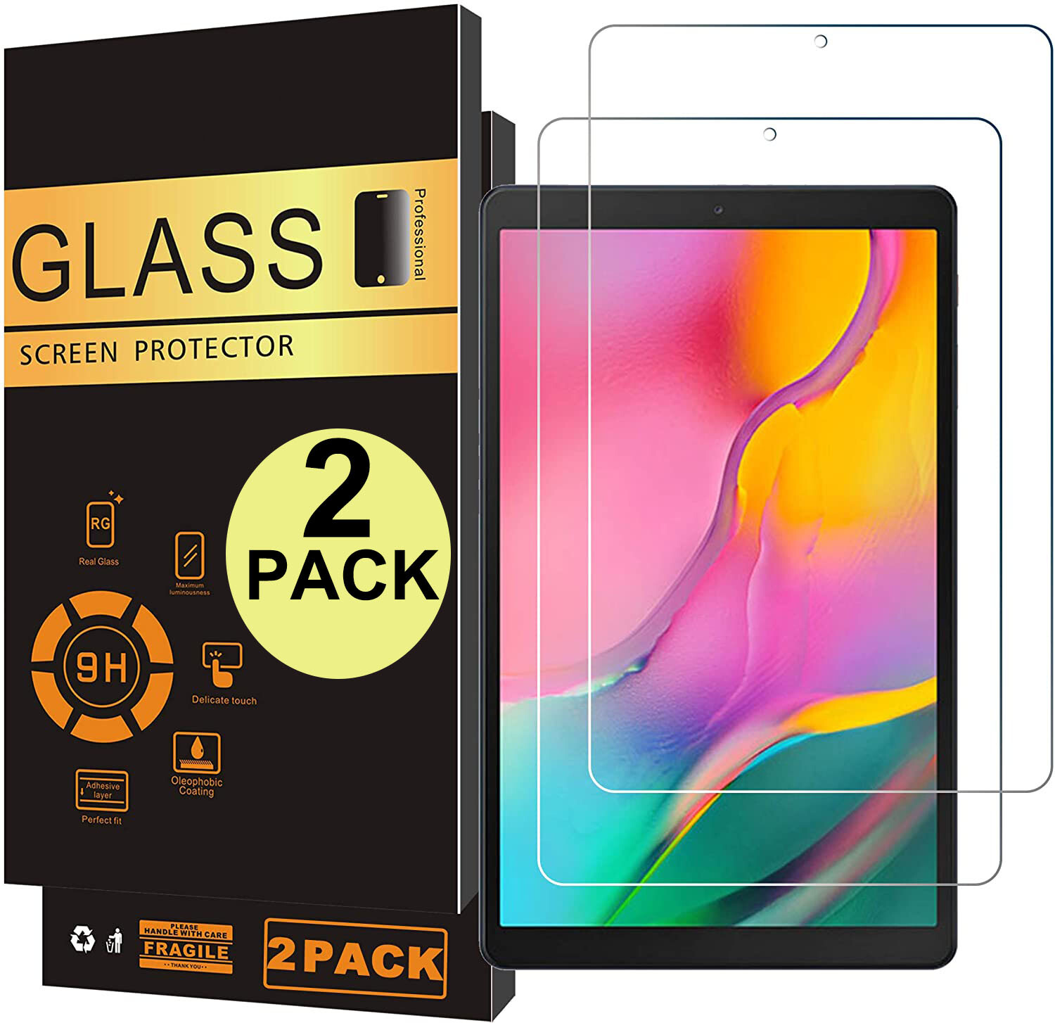 2-Pack Tempered Glass Screen Protector for Samsung Galaxy Tab A 10.1″ T510