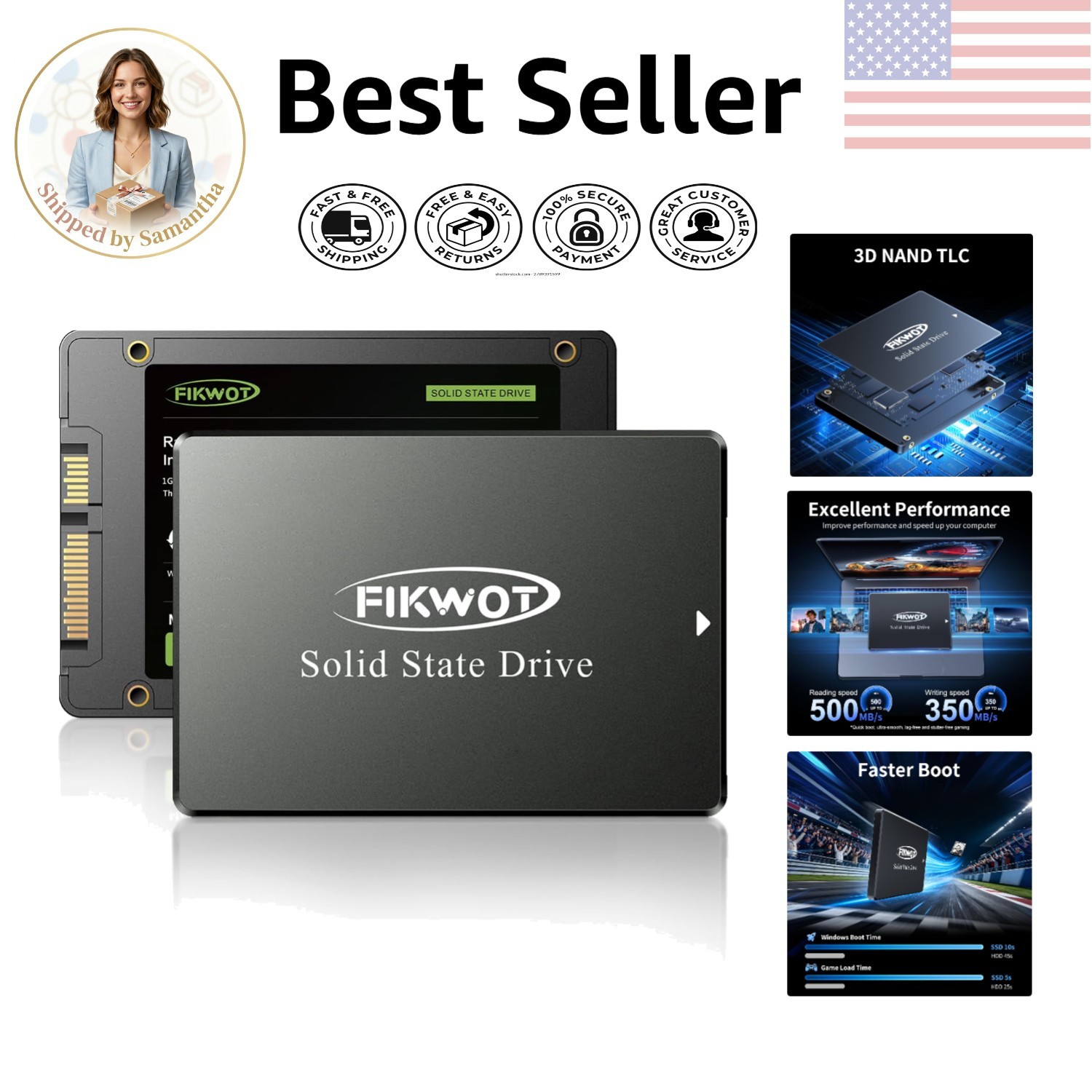 FS810 256GB 2.5” SATA III SSD – Up to 560MB/s Internal Solid State Drive