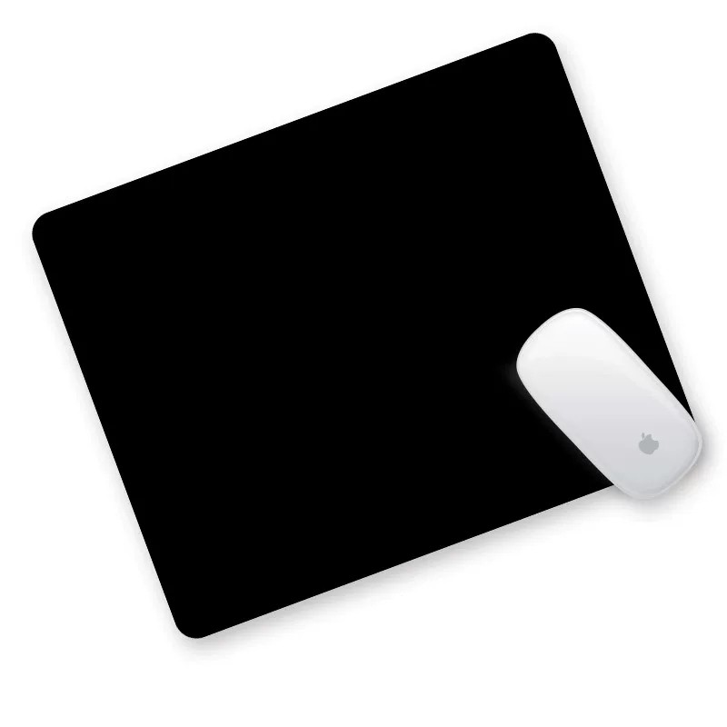Black Mouse Mat 26×21cm – Thick 3/4mm Non-Slip Rubber Base for Office & Gaming