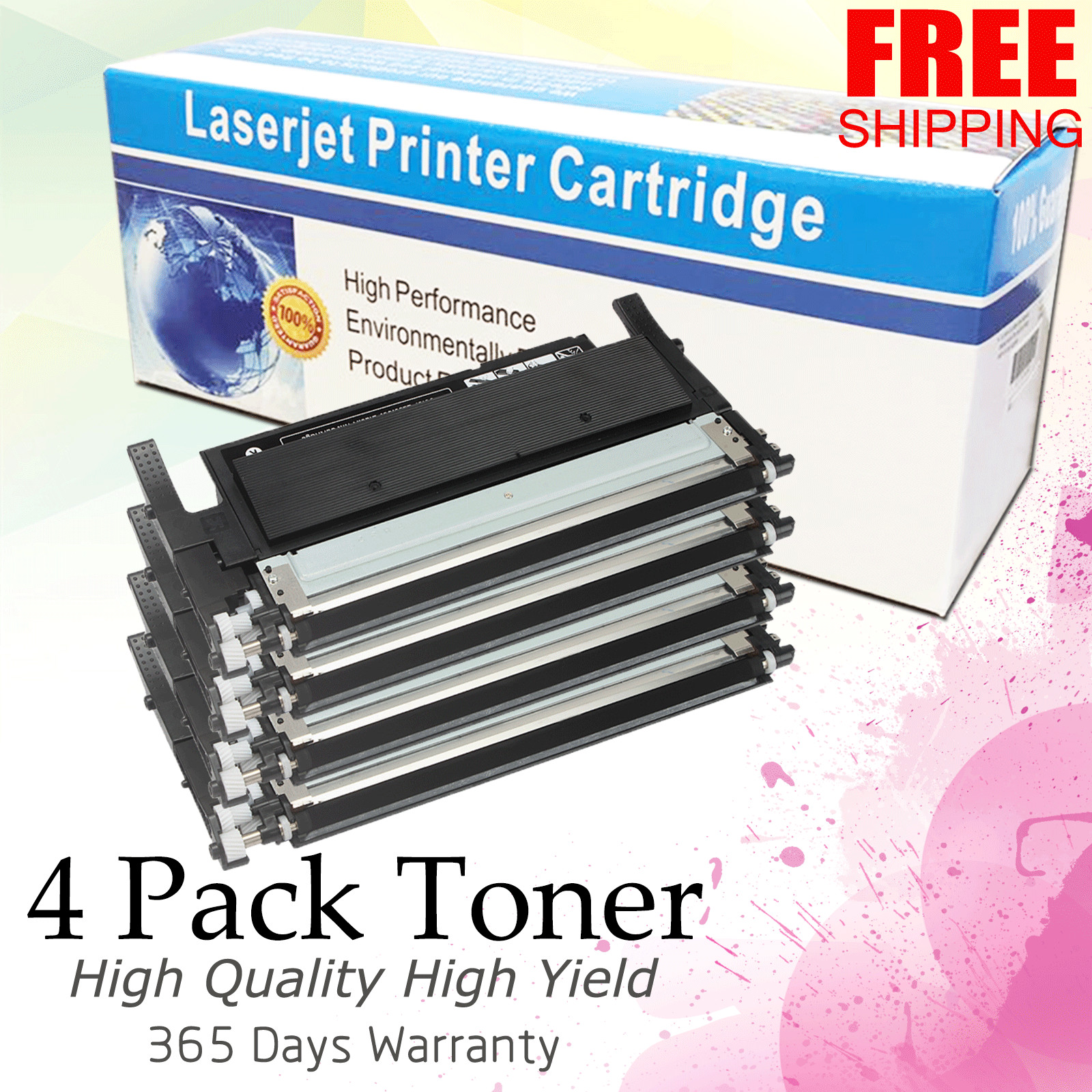 4 x Compatible CLT-K404S Black Toner Cartridge for Samsung C430W C480FW C480FN