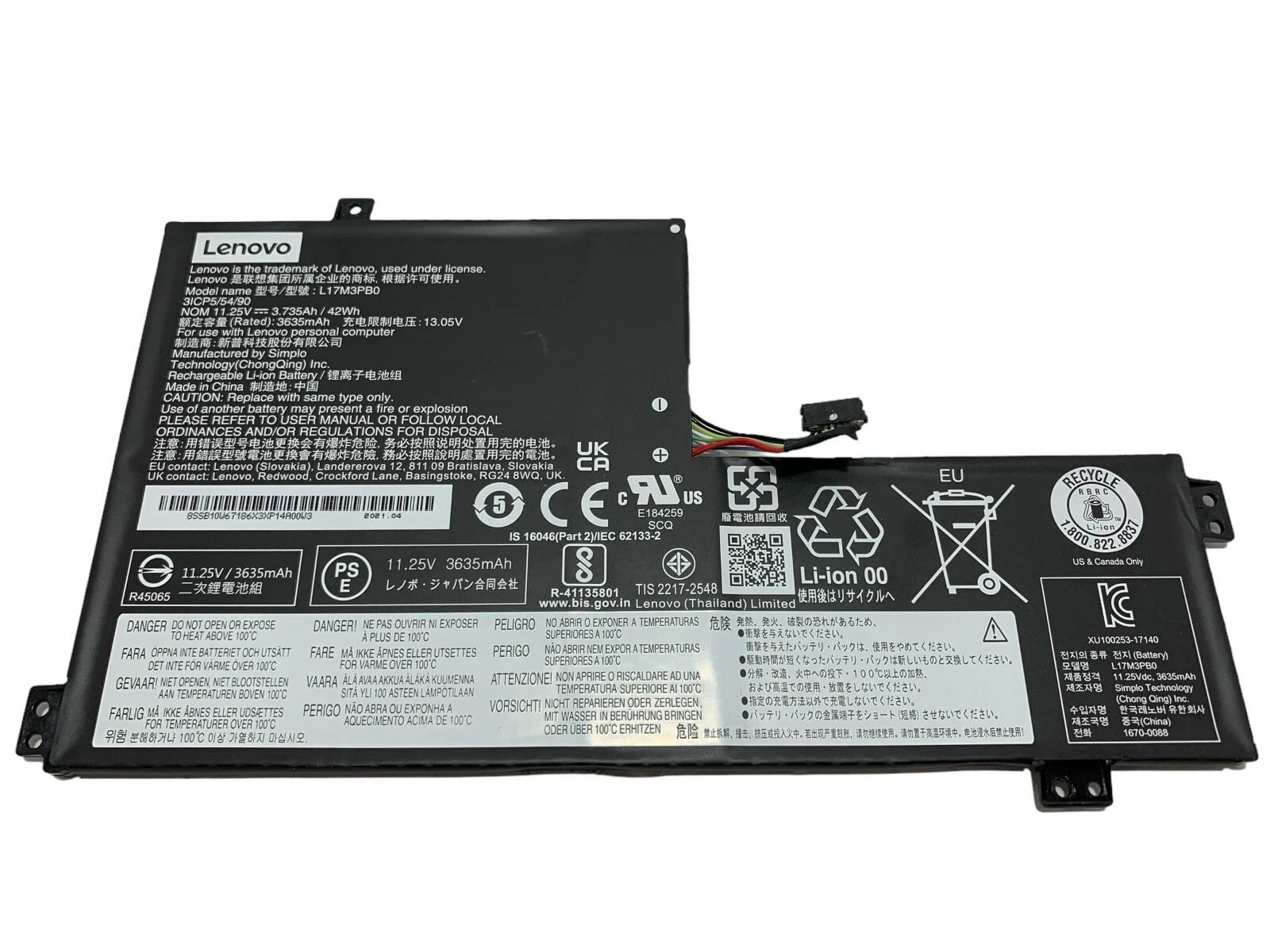Genuine OEM Battery Lenovo 100E 300E 500E L17M3PB0 / L17L3PB0