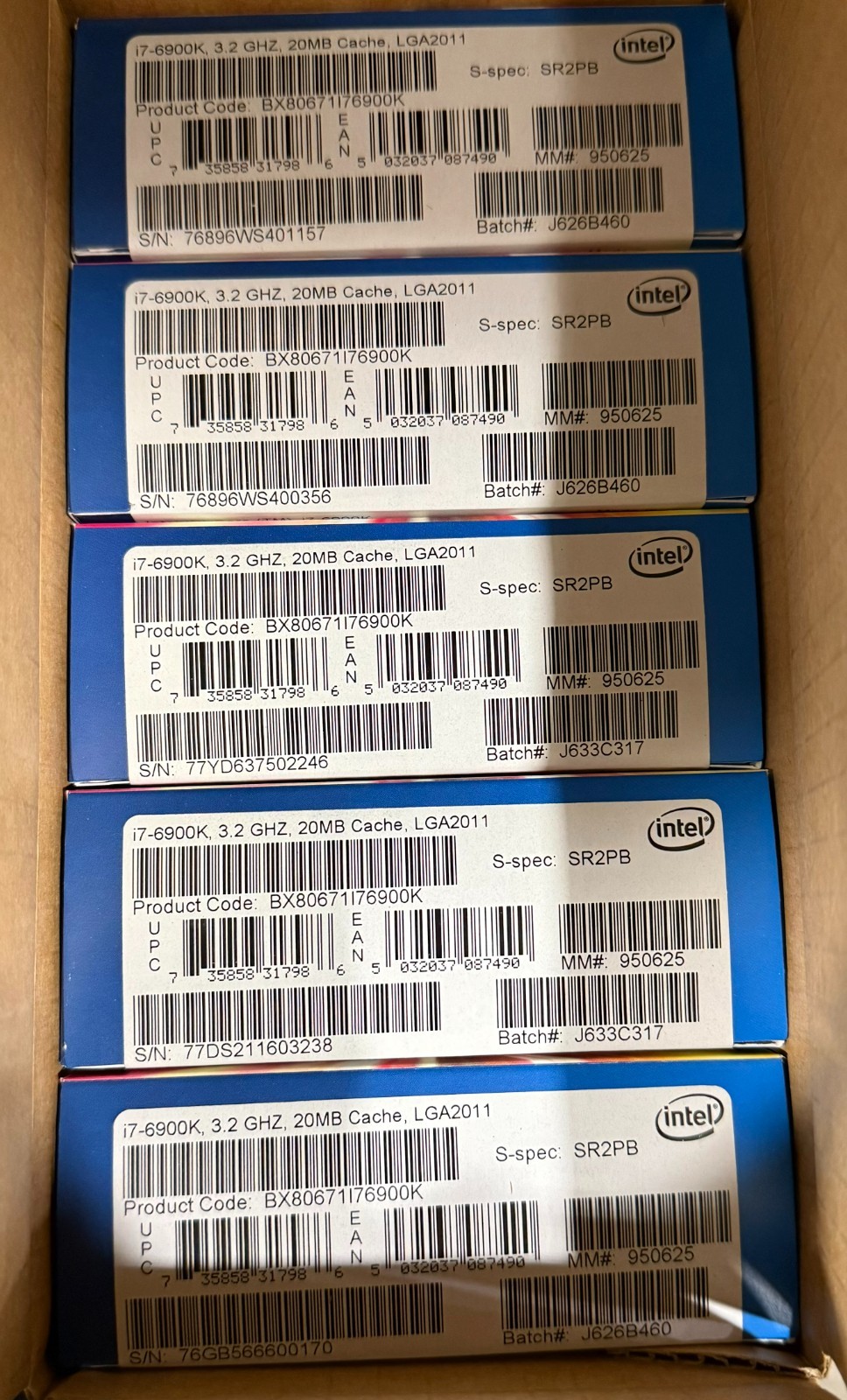 Intel BX80671I76900K SR2PB Core i7-6900K Processor 20M Cache,3.70 GHz NEW RETAIL