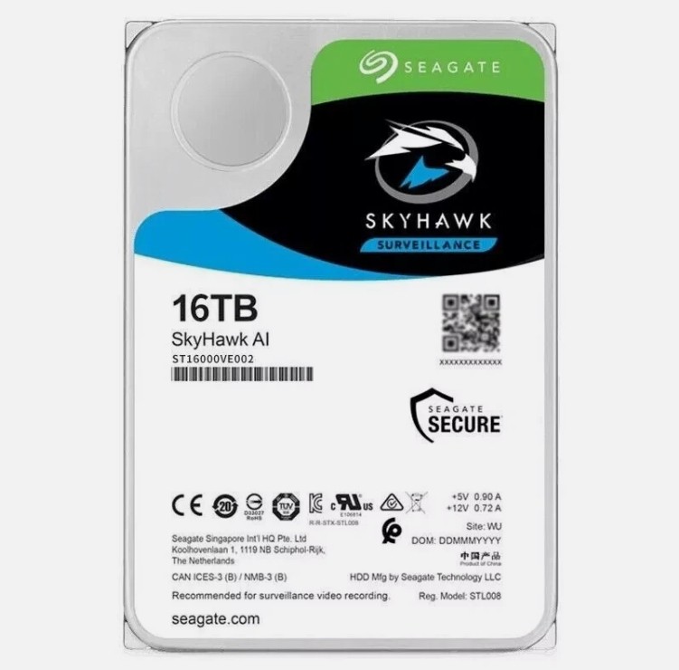 Seagate ST16000VE002 Skyhawk Ai 16TB SATA 256mb 3.5 7200rpm Hard Drive