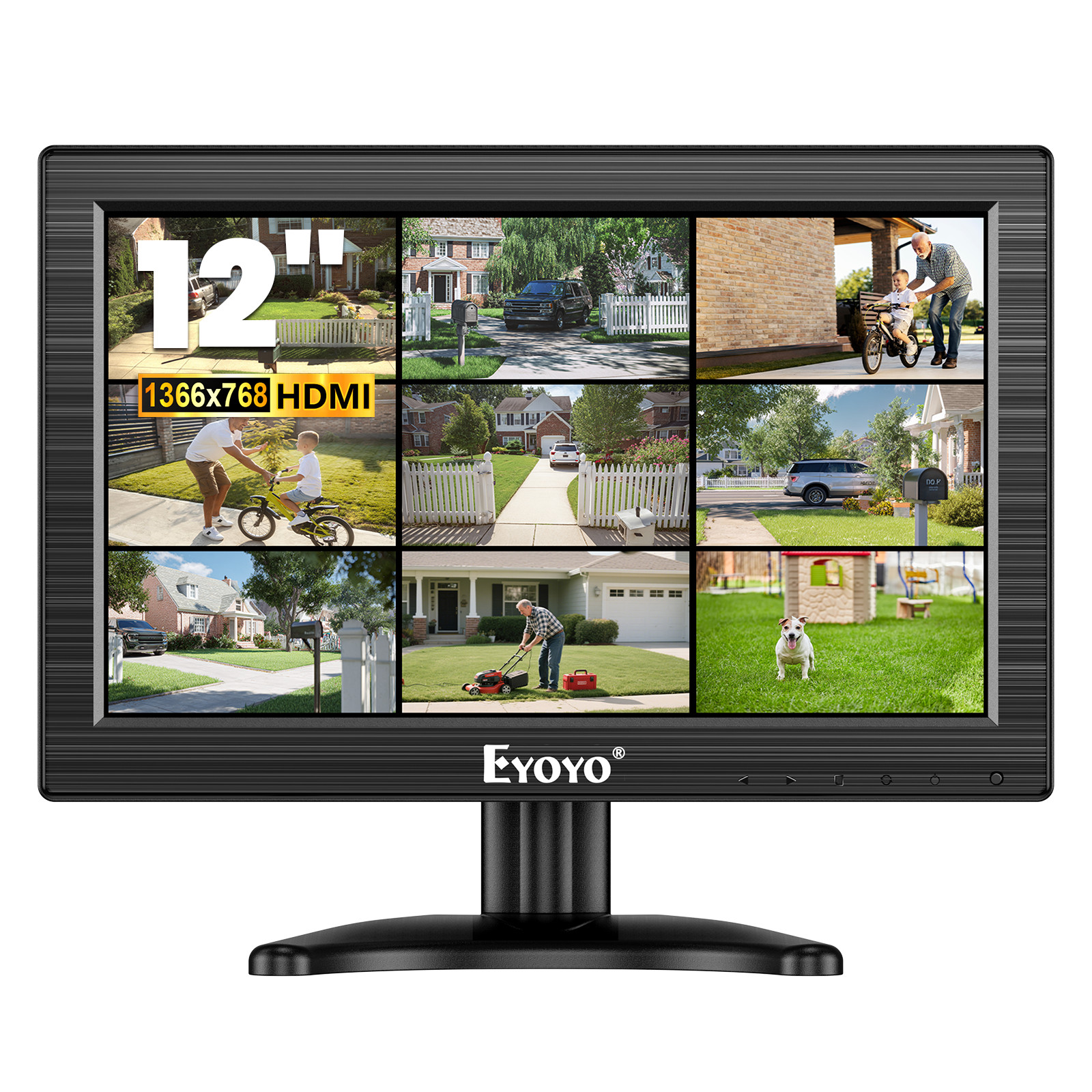 Portable Eyoyo 11.6″ HD Monitor 1366×768 HDMI VGA BNC AV for PC/Security/Game
