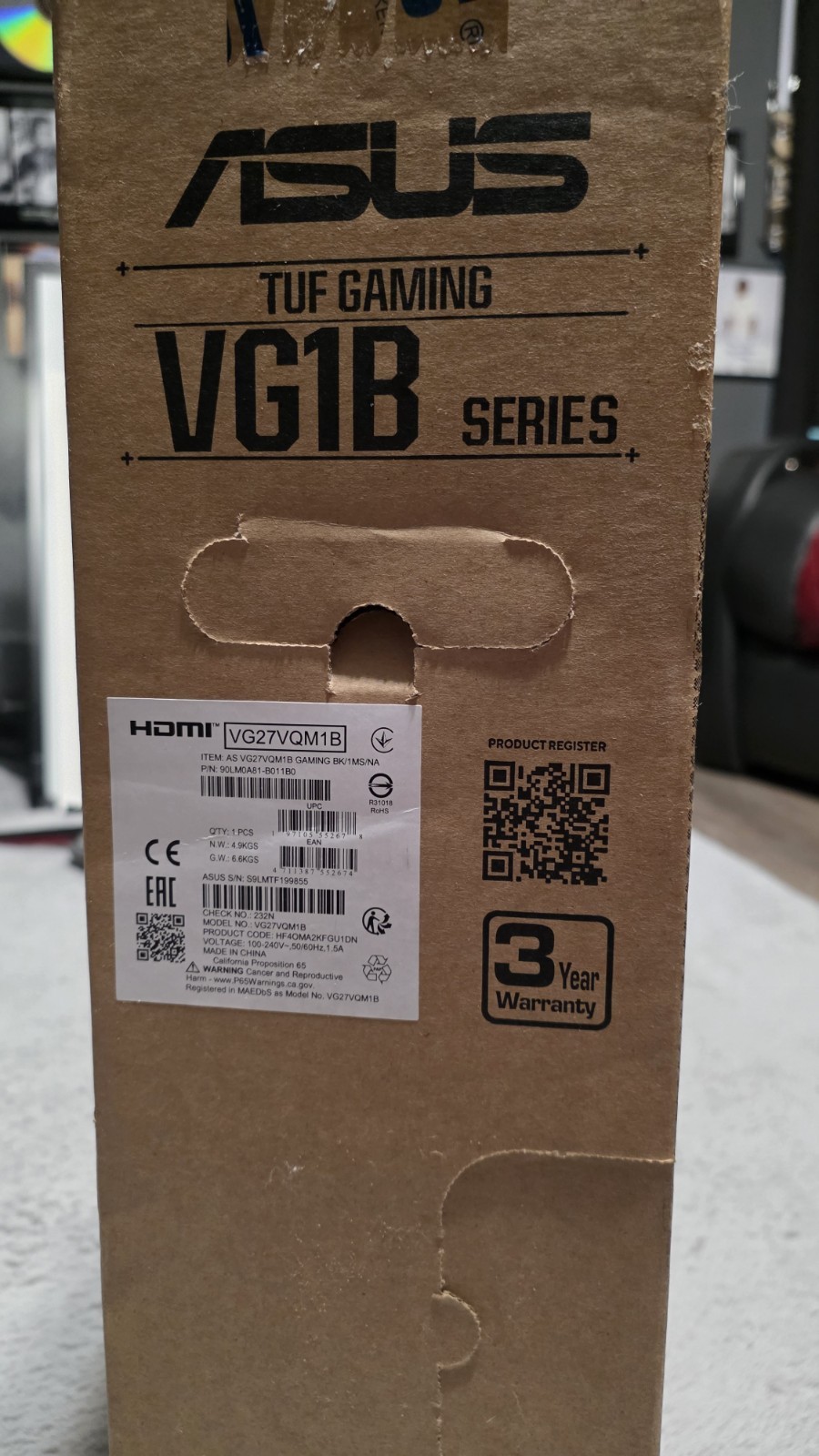 ASUS TUF Gaming VG27VQM1B 27″ 280Hz FHD VA LED Gaming Monitor – Black