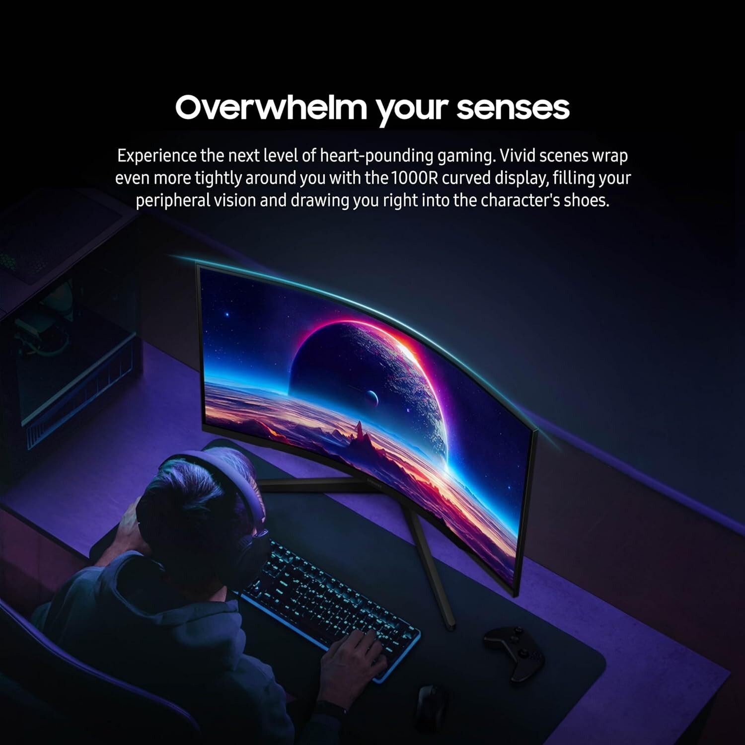 Samsung 27″ Odyssey G55C QHD 165Hz 1ms(MPRT) Curved Gaming Monitor