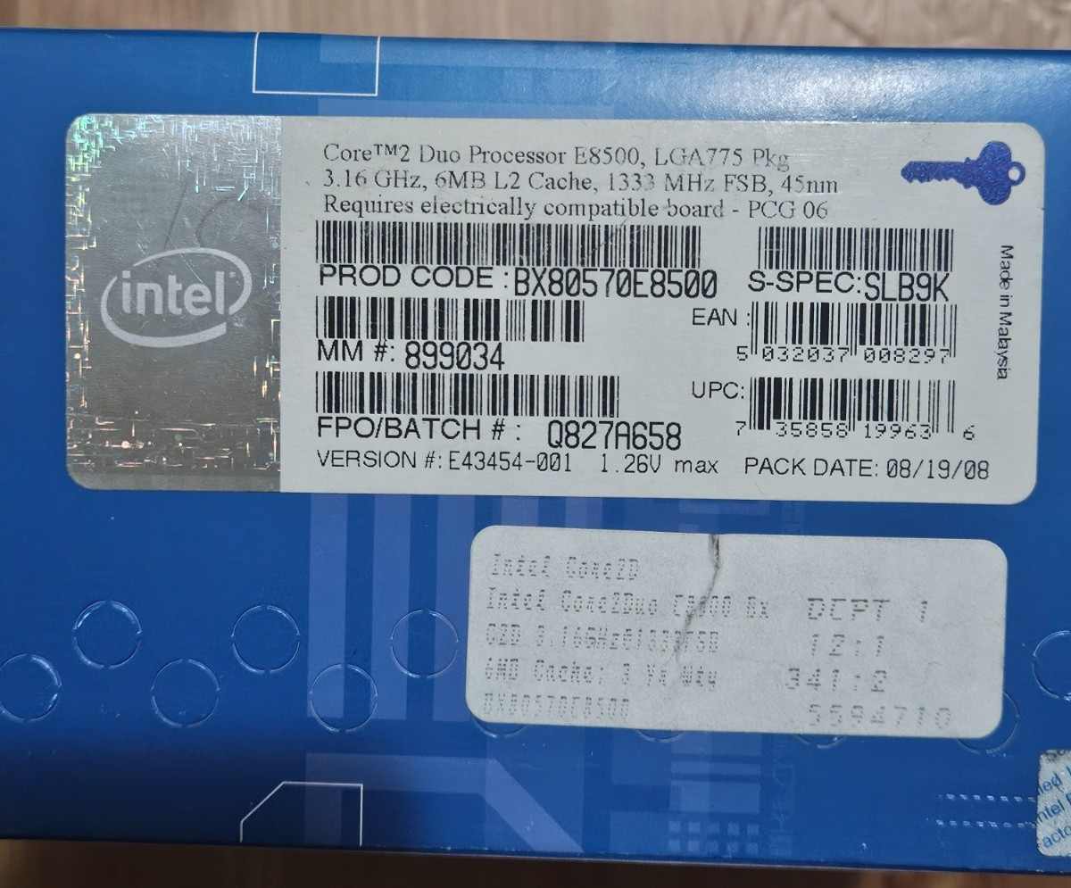 Intel Core 2 Duo Processor E4600 2.4GHz Dual-Core (BX80557E4600) Open Box
