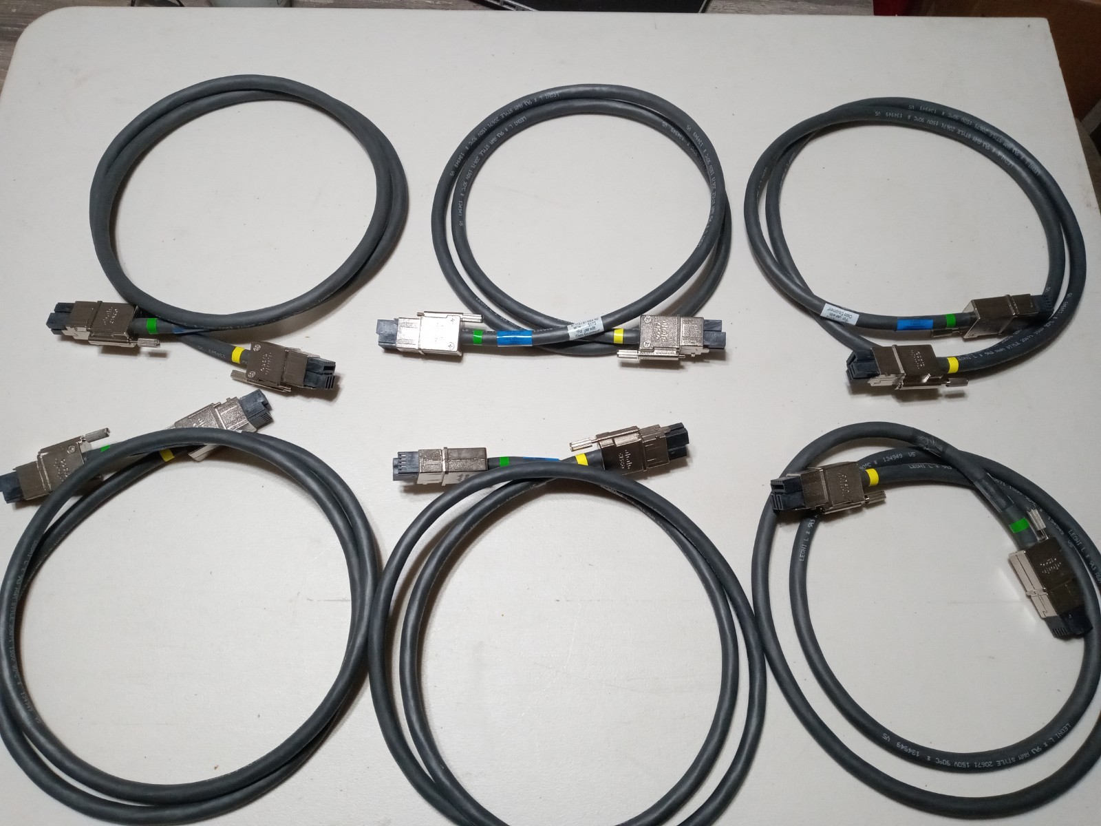 Lot of 6 Cisco 37-1121-01 PowerStack Cables 150 CM for Cisco 3750X and 3850