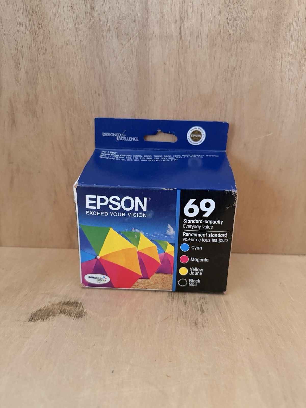 Epson – 69 Standard Capacity – B/M/Y/C Cartridge – Exp. 01/2016-New/Sealed
