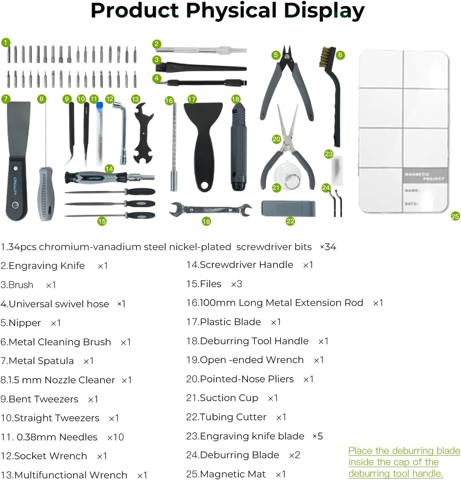 3D Printer Tool Kit 74Pcs Filament Removal Assembly Cleaning Set for FDM