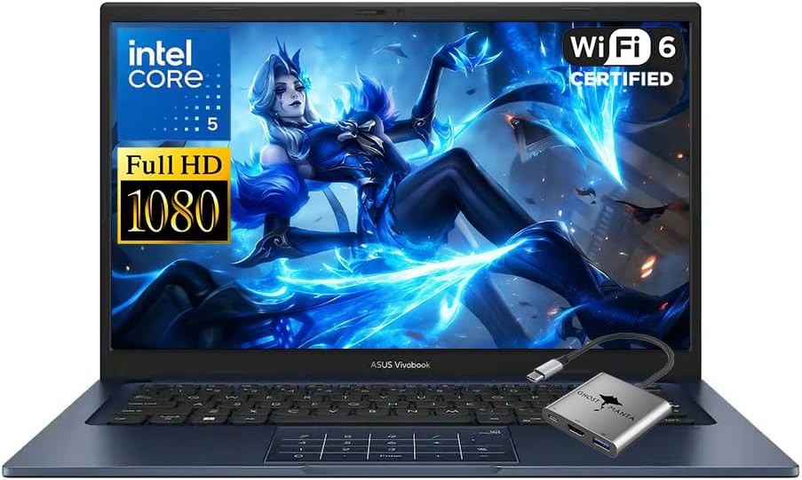 ASUS Vivobook 14 14″ FHD Laptop Intel Core 5 120U 8GB RAM 256GB PCIE SSD WIN11H