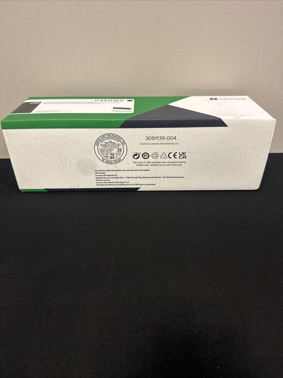 Genuine Lexmark C331HK0 Black Return Program 3000 Page Yield Toner Sealed New
