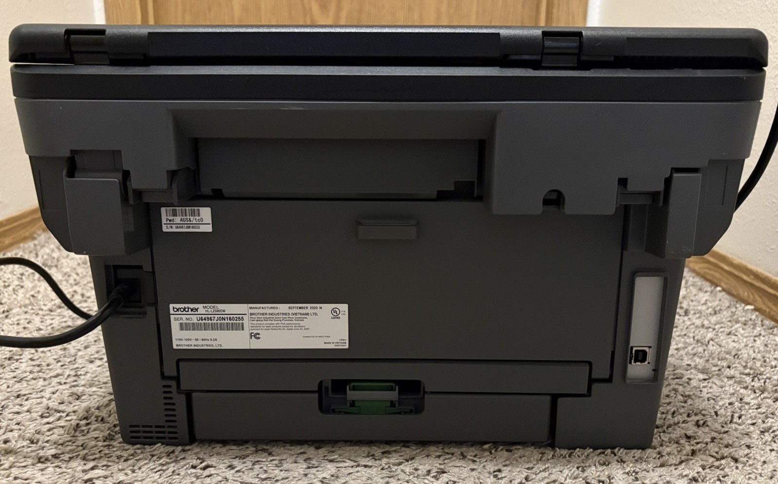 Brother HL-L2390DW Compact Monochrome Laser Printer (UNTESTED)