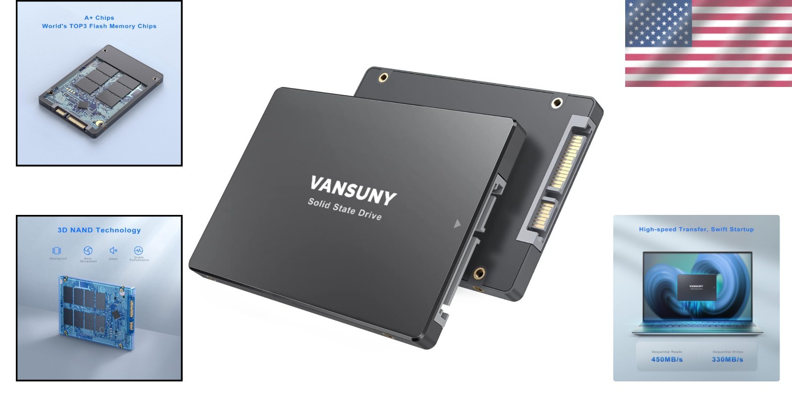 128GB Internal Solid State Drive – 450MB/s for Enhanced Performance